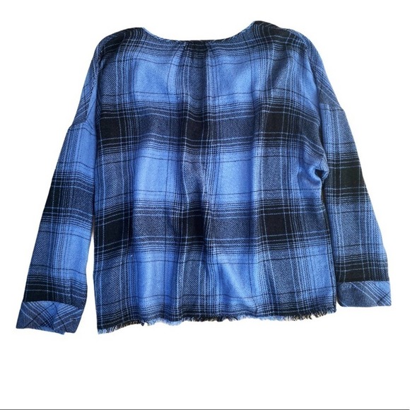 ANTHROPOLOGIE Blue Plaid Blouse Size XS - Picture 4 of 4
